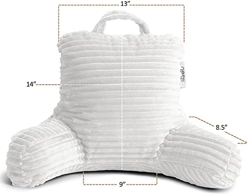 Nestl Reading Pillow for Kids & Teens with Shredded Memory Foam, Luxe Cut Plush Backrest Pillows for Reading and Gaming, for use on Couch, Bed, Floor, Adjustable Support with Washable Cover White - Image 5