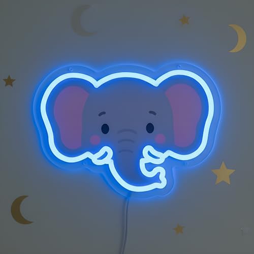Elephant LED Neon Sign with Dimmable Night Light for Bedroom, Play Room, Kids Room, Nursery, Wall Decor and Birthday and Christmas Gift USB Connection by Unknown