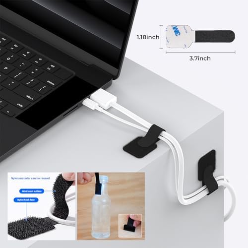 Cable Management Organizer Kit, Desk Cable Organizer, Cable Management Under Desk, Wire Management and Cord Organizer for Home, Office, Standing Desk - Image 6