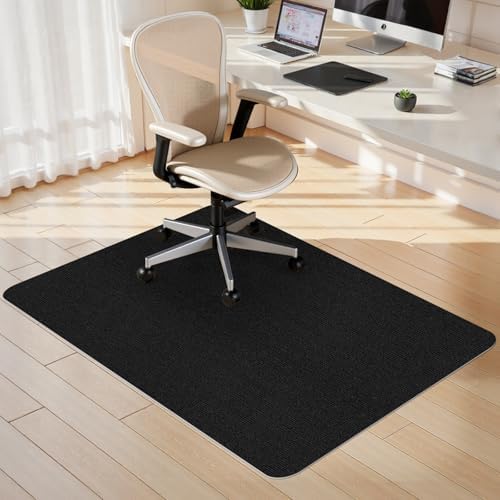 Sycoodeal Office Chair Mat for Hardwood Floor,Slip Resistant Floor Mat for Office,Heavy Duty Floor Protector Computer Gaming Chair for Rolling Chairs,Black(36"x48") by SYCOODEAL