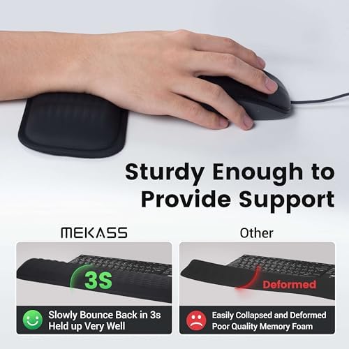 MEKASS Ergonomic Mouse Wrist Rest, Premium Memory Foam Mouse Wrist Pad Support Relieve Wrist Pain for Long Hours of Work, Gaming (Classic Black - Image 4