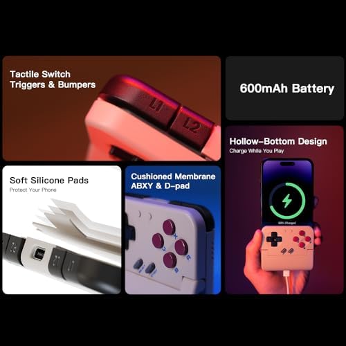 GameSir Pocket Taco Vertical Bluetooth Mobile Controller for Android,Handheld Mobile Gaming Controller, 600mAh Battery, Lightweight with Pass-Through Charging, Retro Arcade Gamepad - Image 6
