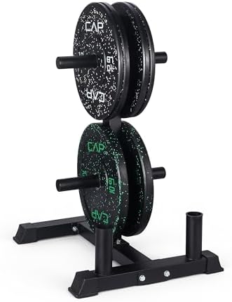 CAP 2-inch Olympic Bumper Plate Weight Set | 100-370 lbs | Multiple Colors | Storage Rack Optional by CAP
