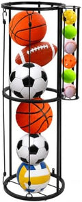 Garage Ball Storage Rack with Side Small Ball Basket, Holds 5 Balls by AWZITUO