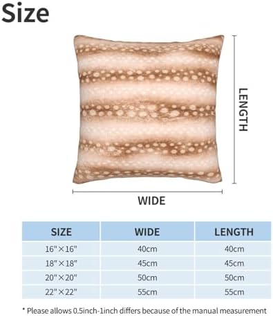 Spotted Deer Animal Skin Print Pillowcase Set of 2 Deer Hide Throw Pillow Covers Shells for Couch Office Bedroom Home Decoration, 20"X20" - Image 2