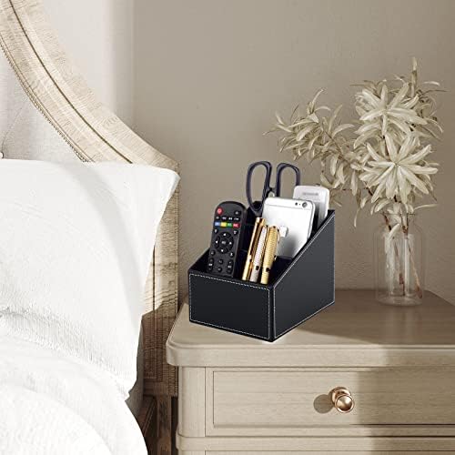 TV Remote Control Holder with 3 Compartments, Media Accessory Storage, Storage box, Storage Rack, Desk Organizers(Black(2 pieces)) - Image 5