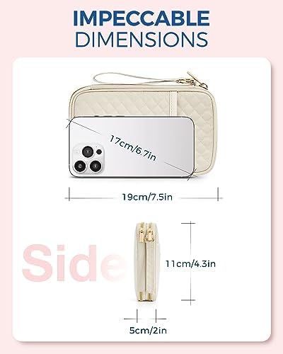 BAGSMART Electronic Cord Cable Organizer Travel Bag Case, Double Layers Tech Electronic Bag, Essentials for Charger, Cable, Phone, Flash drive, Beige - Image 6