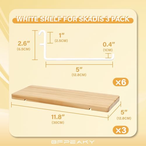 3 Pack Wooden Pegboard Shelves ONLY for IKEA Skadis - Image 2