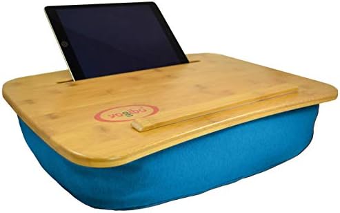 Yogibo Traybo 2.0 Lap Desk, Bamboo Top Lap Desk With Pillow for Laptop Built in Slot for Tablet or Phone, Lap Pad for Working, Reading, Writing, Lap Board, Turquoise by Yogibo