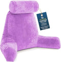 Husband Pillow XXL The Original for Adults - 30" Tall Backrest for Sitting Up in Bed - Firm Support Reading, Bed Rest Pillow for Adults, Neck Roll, Removable Cover - TV - Light Purple by HusbandPillow
