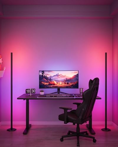 Corner Floor Lamp, 65" RGB Color Changing led Floor lamp with APP and Remote Control, Dimmable Mood Light Corner Light with Music Sync, DIY Mode & Timing for Living Room Gaming Room by Boostool
