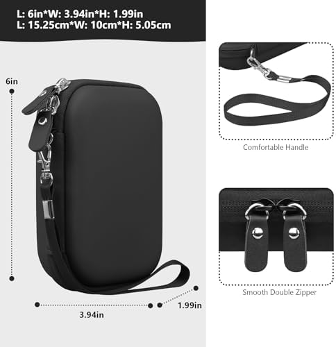 Supmay Carrying Case for Miyoo Mini Plus OnionOS Handheld Game Console, Retro Gaming Console Storage Holder Travel Bag with Mesh Pocket for USB-C Cable, TF-Card Reader, Instruction, Black - Image 3