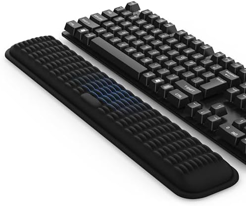 MEKASS Keyboard Wrist Rest, Soft Memory Foam Wrist Support, Keyboard Hand Rest Pad for Wrist Pain Relief, Keyboard Wrist Guard for Long Hours of Work, Gaming, Studying（Classic Black） by Mekass