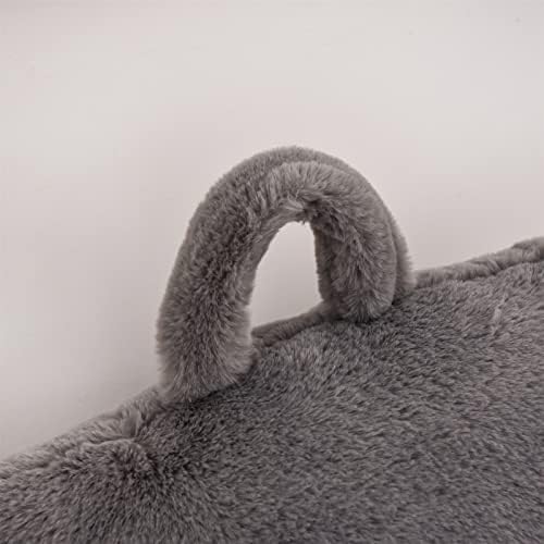 A Nice Night Faux Fur Reading Pillow Bed Wedge Large Adult Children Backrest with Arms Back Support for Sitting Up in Bed / Couch for Bedrest,Gray (Standard) - Image 6