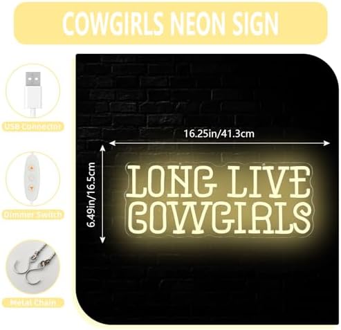 Long Live Cowgirls Neon Sign for Bedroom Dimmable Cowgirls LED Sign Colorul Western Light Up Sign for Game Room Living Room Cowboy Neon Decor for Party Girl Gifts - Image 3