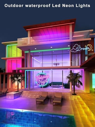 Ledagic 50ft RGB Led Neon Rope Lights, Remote App Control Led Rope Lights - Image 4