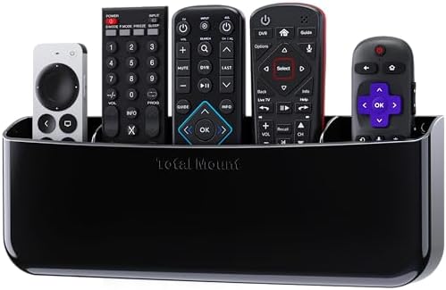 TotalMount Drop-Free Remote Holder – Removable Adhesive Strips – Pro Black by TotalMount
