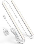 Plug-in Under Cabinet Lighting, Dimmable Under Counter Lights for Kitchen, 2pcs 12 Inch, Natural White 4500K Linkable Wired Closet Light, Indoor USB Led Lights Bar for Desk,Sink,Workbench by Vovamo