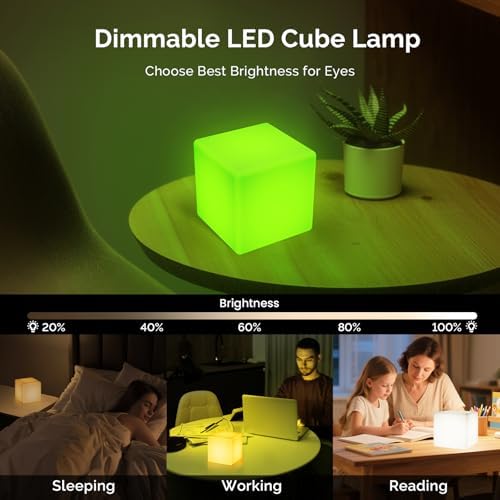 LOFTEK 4-inch LED Cube Lights, Rechargeable Night Light for Kids, Hangable - Image 3