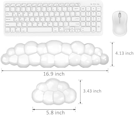 Gel Cloud Wrist Rest for Keyboard and Mouse, Clear Cloud Keyboard Wrist Rest Set, Ergonomic Cloud Wrist Support for Typing Pain Relief, Cute Wrist Pad for Office, Gaming, Computer, Laptop - Image 6