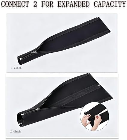 4-Pack Cable Management Sleeve with 10 Cable Clips for Wires, Nylon Zipper Tie for Desk Wire Organization, Adjustable Computer Cord Cover for Office Home Use - Image 4
