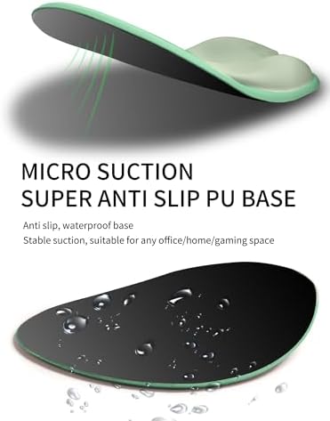 Palm-Rest and Wrist-Hugging Mouse Pad Wrist Rest, Ergonomic Wrist Support with Curve Fitting Cushioned Memory Foam for Carpal Tunnel Pain Relief, 9.9 x 8.3 Inch, Minty Green - Image 6