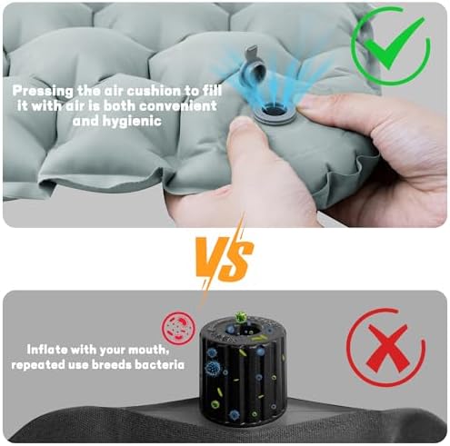 ONTYZZ Inflatable Seat Cushion Lightweight Airplane Seat Cushion | Stadium Seat Travel Cushion for Climbing Hiking Office Airplane - Image 5