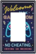 Decorative Outlet Covers Welcome to the Game Room Sign 1 Gang Rocker Light Switch Covers Single Gfci Wall Plate Electrical Receptacle Switchplate Plug Faceplate for Bedroom Decor by JOOJIAO