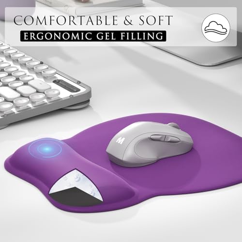 MROCO Ergonomic Mouse Pad with Gel Wrist Rest, 9.4 x 8.1 in, Violet Purple - Image 4