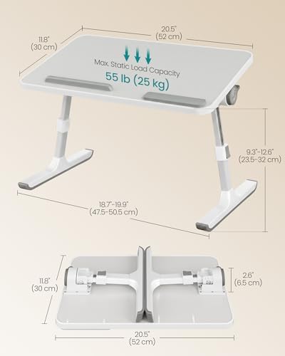 SONGMICS Bed Laptop Desk, Adjustable, 6 Heights, 20.5 x 11.8 Inches - Image 5