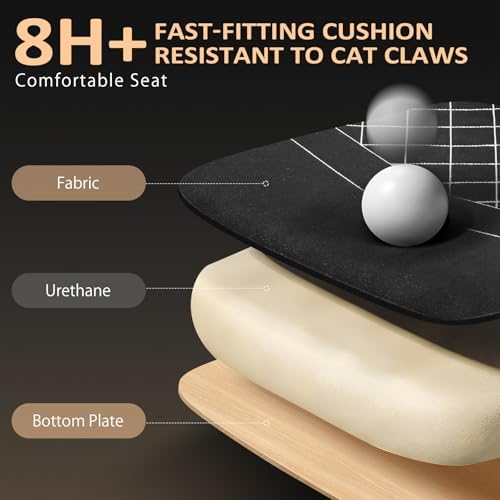 GTPLAYER Gaming Chair with Footrest, Big and Tall Game Chair High Back Computer Office Chair with Lumbar Support for Adults, Ergonomic Swivel Games Chair with Cushion Gaming, Fabric Dark Black - Image 3