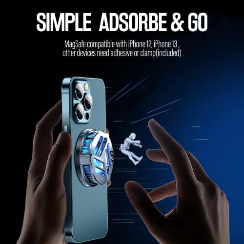 TRILINK Magnetic Phone Cooler with Wireless Charging, Phone Cooling Fan for iPhone/Android/iPad/Tablet - Phone Radiator for Gaming, Compatible with iPhone 12/13 MagSafe -RGB LEDs - Universal Clamp - Image 4