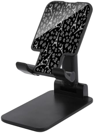 Reusable Paris Eiffel Tower Floral Black Phone Holder for Home Use by Unknown
