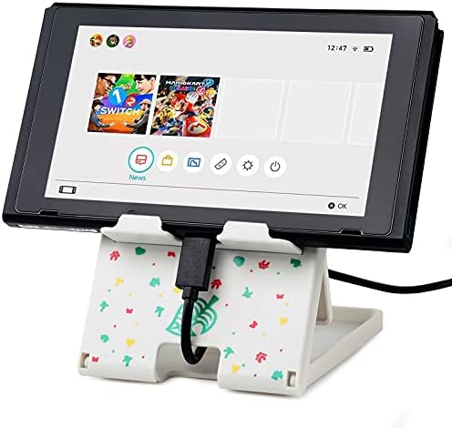 Tscope Foldable Switch Stand for Nintendo Switch/Switch 2/Lite/OLED, Adjustable Compact Portable Holder, Cute Leaf Design Gaming Stand Accessories (White) - Image 6