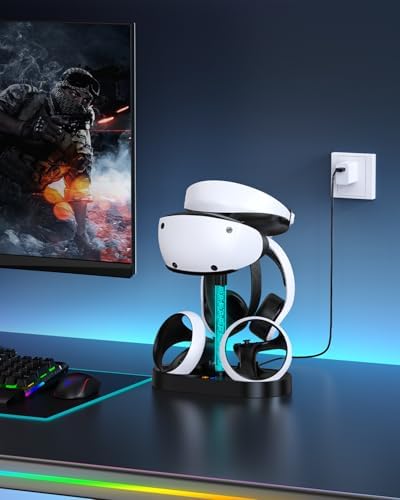 FASTSNAIL RGB Charging Stand & Storage Station for PlayStation VR2 - Black - Image 7