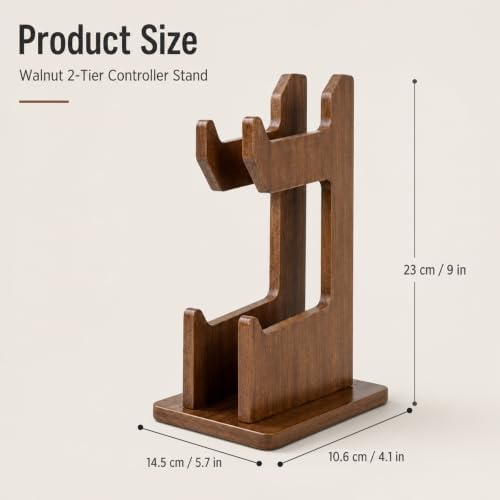 Wooden Controller Holder, Controller Stand with 2-Tier Gamepad Storage - Image 7