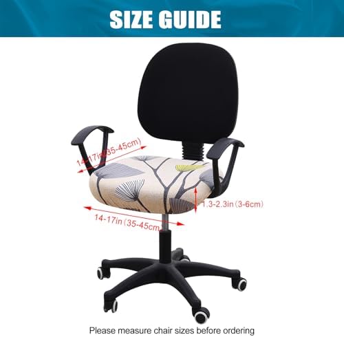 Smiry Stretch Printed Office Computer Desk Chair Seat Covers | Stretch Fit, Soft Fabric Universal Rotating Chair Cover, Washable Removable, Anti-Dust Seat Cushion Protector - Image 4