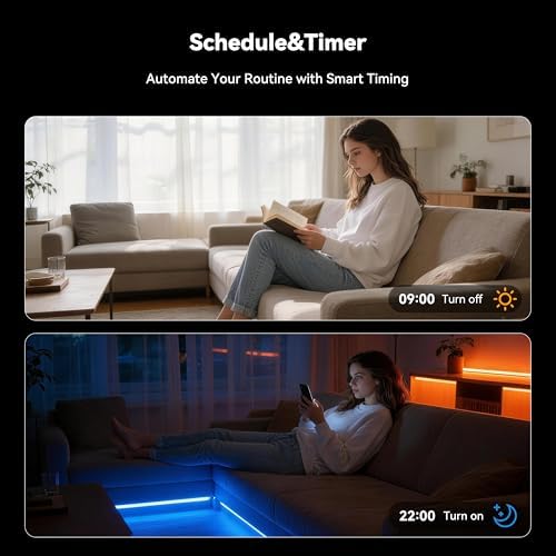 PAUTIX S-COB RGB LED Strip Light,UL-Listed COB LED 24V,Color Changing Strip Lights 20ft/6.1m,Multicolor Flexible Tape Lights with RF Remote for Bedroom,Kitchen,TV Backlight,Game Room,Home DIY Lighting - Image 6