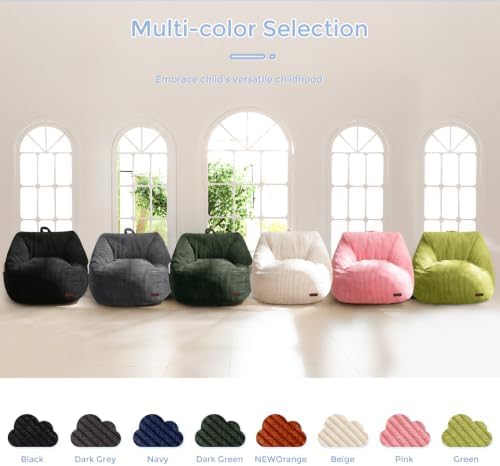 MAXYOYO Kids Bean Bag Chair, Bean Bag Couch with Handle, Comfy Toddler Chair for Boys and Girls, Accent Sofa Chair with Pocket for Gaming Reading Relaxing, Green | Comfy Toddler Chair for Boys and Girls, Accent Sofa Chair with Pocket for Gaming Reading... - Image 5