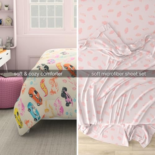 Hot Wheels Girls Kids Bedding Super Soft Comforter and Sheet Set with Sham, 5 Piece Twin Size, (Officially Licensed Product) By Franco - Image 5