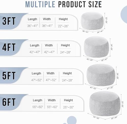 5FT Bean Bag Chair,Giant Bean Bag Chairs for Adults,Big Bean Bags with Memory Foam Filled, Large Beanbag Chairs with Chevron Plush Cover-Light Grey - Image 5