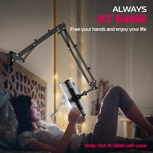 ULANZI T2 Adjustable Tablet Holder for Desk, Carbon Steel Tablet Phone Stand for Bed, Flexible Tablet Arm Clamp Compatible with iPhone 17 16 15 Pro iPad Kindle Galaxy Tab 4.6-12.9 Inch Devices - Image 3