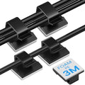 100 PCS Adhesive Cable Clips Black (50 Small & 50 Large), Cable Management Under Desk, Cable Wall Clip, Wire Clips for Cords of Car Dash Cam, HDMI, Extension Cord, TV PC Phone USB Ethernet Coax by TEZOP