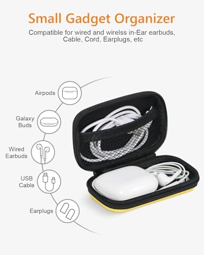 Gold-Yellow Mini Earbud Case, Cute Protective Pouch for Apple Airpods - Image 3