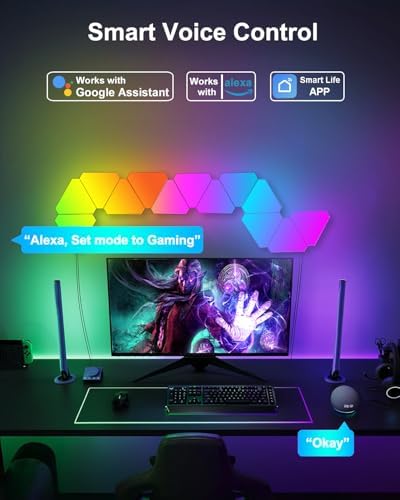 Gaming Light Bars with Dial Controller, Smart Gaming LED Lights RGB Light Bars Compatible with Alexa and Google Assistant, TV LED Backlight App Control Music Sync for Gaming Room Bedroom Decor Gifts - Image 4
