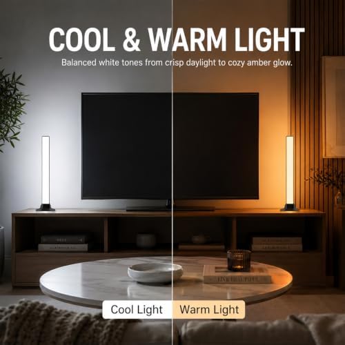 FFJ TV Light Bars, 9.5 Inch RGB Lights for Bedroom, Music Sync, Black - Image 4