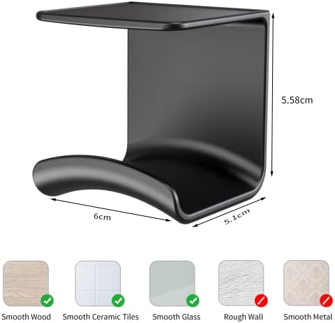 HomeMount Headphone Stand Headset Holder, Headphone Holder Under Table, Adhesive Gaming Headphone Stand Hanger Desk Mount for Most Headphone - Image 5