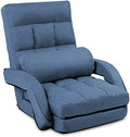 14-Position Adjustable Floor Chair for Adults with Armrests | Folding floor lounger with pillow for gaming, reading, TV watching and relaxing. by FLOGUOR