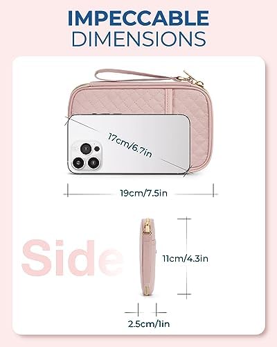 BAGSMART Cord Organizer Travel Cable Organizer Bag Tech Electronic Organizer Travel Case, Travel Essentials for Charger, Cable, Phone, Flash drive, Single Layer - Pink - Image 6