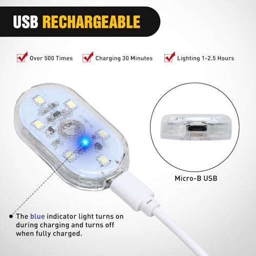 Nilight 2 PCS White Color Wireless Magnetic LED Interior Lights - Image 7